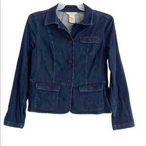 L.L. Bean Jean Blazer Denim Women Size Medium